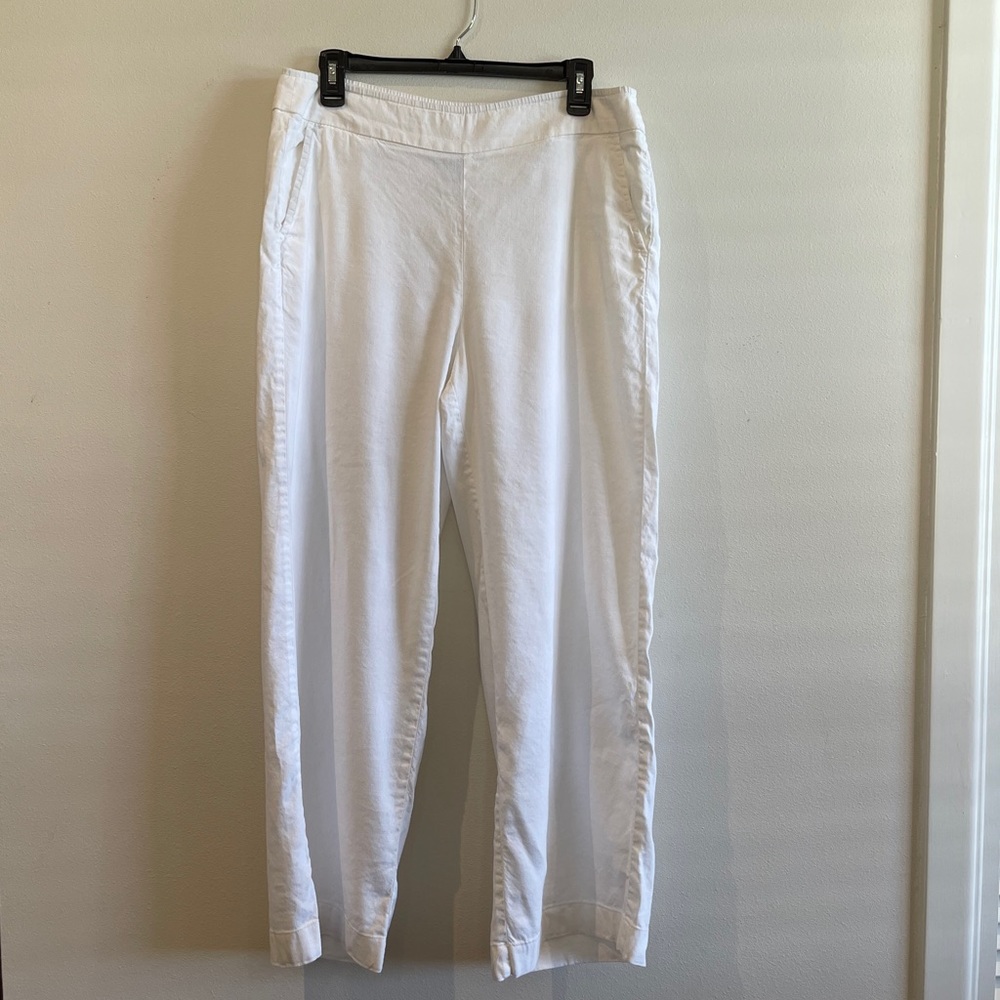 Chico’s white linen pants trouser wide leg size 1R medium 8 Chico’s sizing
